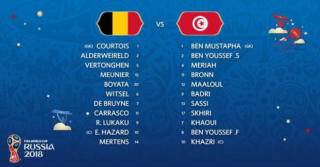 比利时vs突尼斯大名单